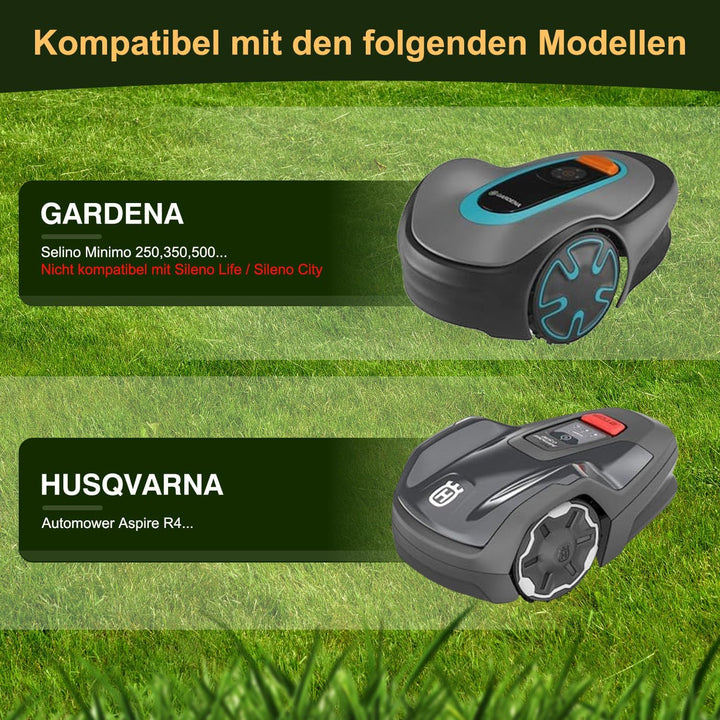 [AUFRÜSTUNG] Messerteller + 6 Stück Klingen Kompatibel mit Gardena Sileno Minimo 250,350,500 / Husqv