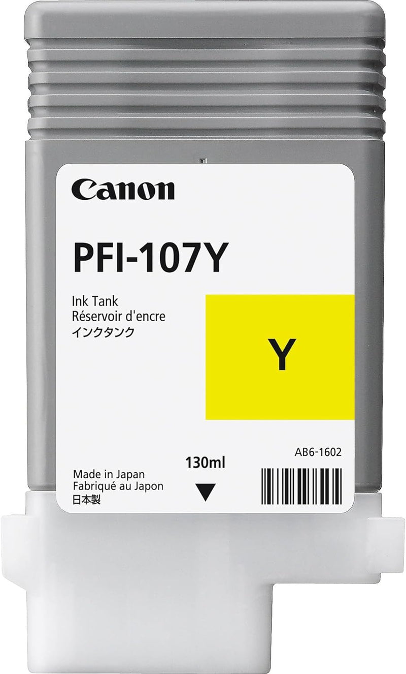 Canon PFI-107Y Tinte gelb Standardkapazität 130ml 1er-Pack, 6708B001AA Single