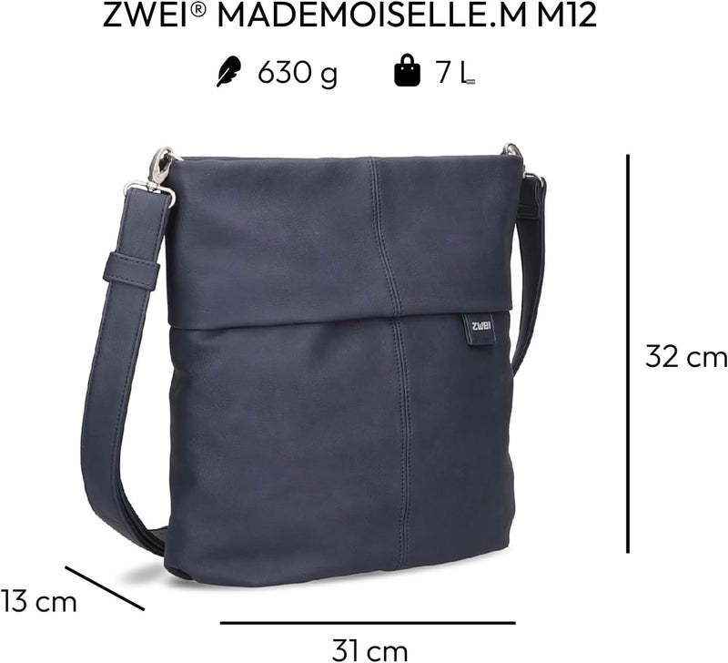 Zwei Damen Mademoiselle M12 Handbag Nubuk-ink, Nubuk-ink