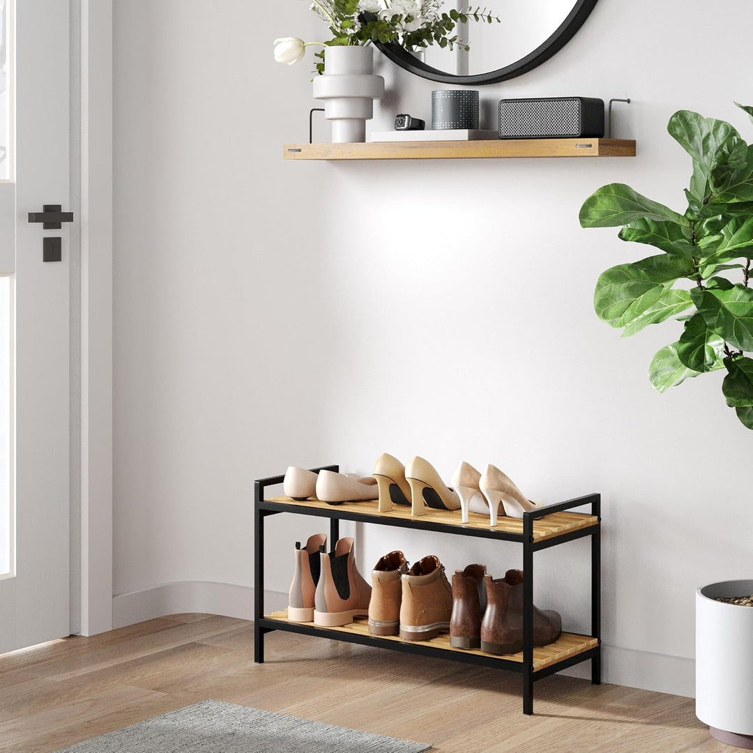 Schuhregal platzsparend, Design Schuhregal, Schuhorganizer, Schuhaufbewahrung für Eingangsbereich, F