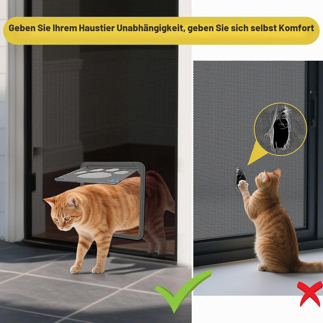 Namsan Haustierklappe Katzenklapp für Fliegengitter mit Magnet Geschlossen für Katzen/Kleine Hunde A
