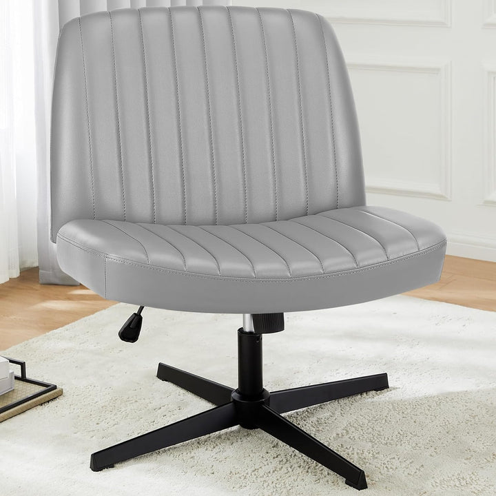 DUMOS Bürostuhl Ohne Armlehne, Teddysamt und Bequemes Netzgewebe Criss Cross Chair, mit Verbreiterte