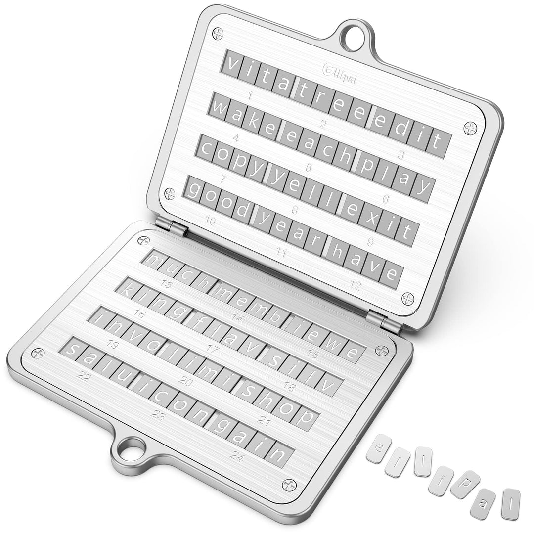 ELLIPAL Krypto-Seed-Phrase-Aufbewahrung, 316 Edelstahl Mit Schloss, 24 Wörter Backup, Kompatibel Mit