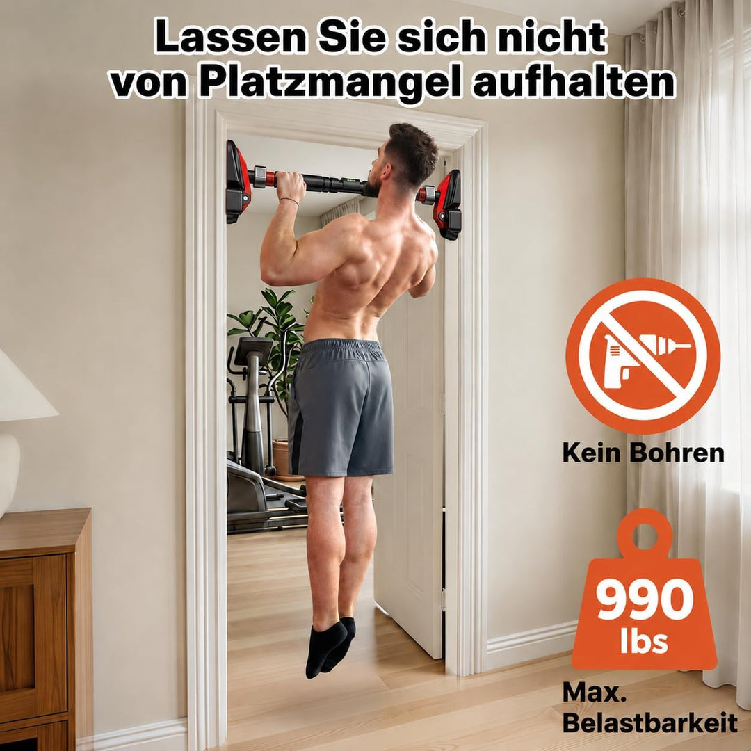 Klimmzugstange Türrahmen – Pull Up Bar Door Frame mit Neues Drehbares Zahnradschloss, für Tür mit Le