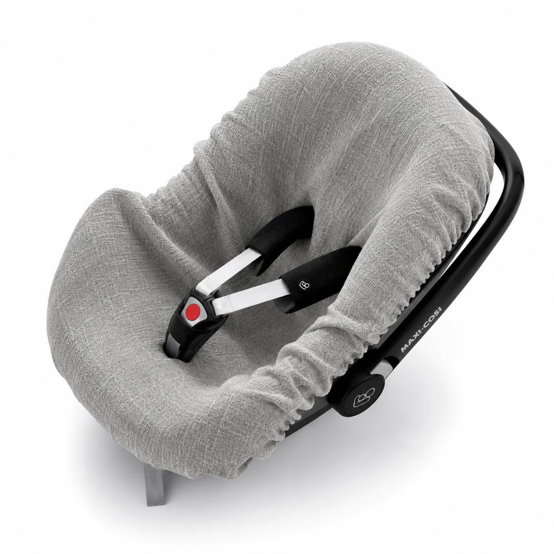 100% LEINEN Bezug für Babyschale Leinenbezug Schonbezug Babyschalenbezug Sommerbezug GRAU LEINEN gra