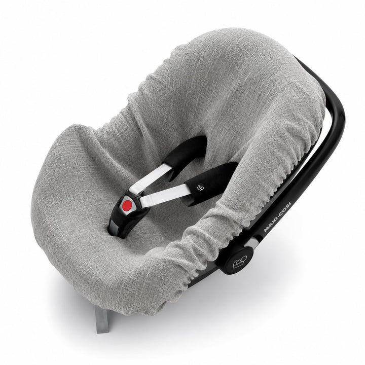 100% LEINEN Bezug für Babyschale Leinenbezug Schonbezug Babyschalenbezug Sommerbezug GRAU LEINEN gra