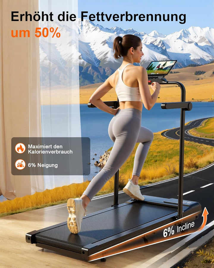 Superun Raceable Walking Pad – Laufband für Zuhause 2.5 PS mit App und Fernbedienung – Laufband Schr