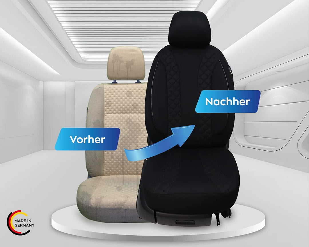 BREMER SITZBEZÜGE Mass Auto Schonbezüge kompatibel mit VW T-Cross Fahrer &amp; Beifahrer Set ab 2019 / A
