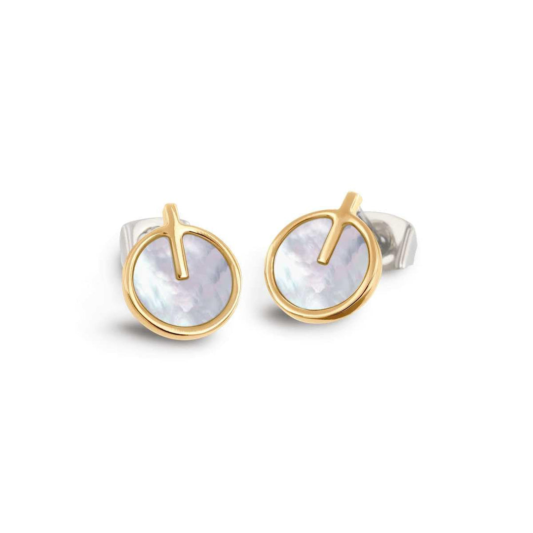 Boccia Damen-Ohrstecker Ohrringe Titan mit Perlmutt Goldfarben 05059-02