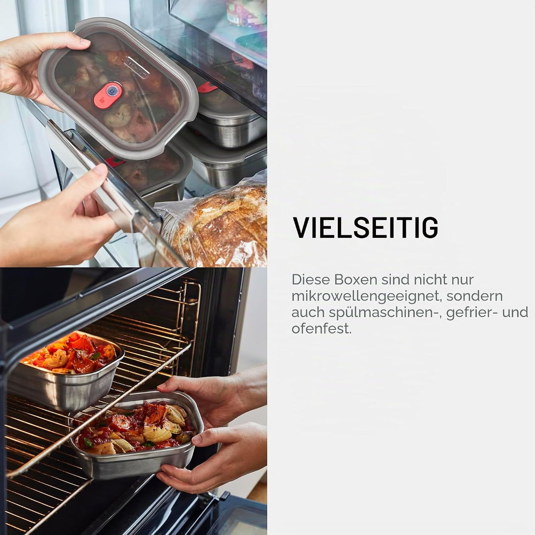 BLACK + BLUM - Lunchbox - Mikrowellengeeignete Edelstahl-Lunchbox ohne Kunststoff mit auslaufsichere