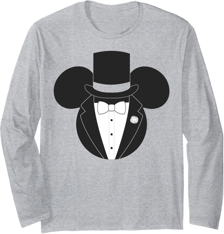 Disney Mickey Mouse Tuxedo Head Portrait Langarmshirt