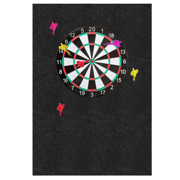 Dartboard Wandschutz: 6 Stück Schwarz Selbstklebende Dartscheiben Umrandung, 600x900x12mm Filz-Dartb