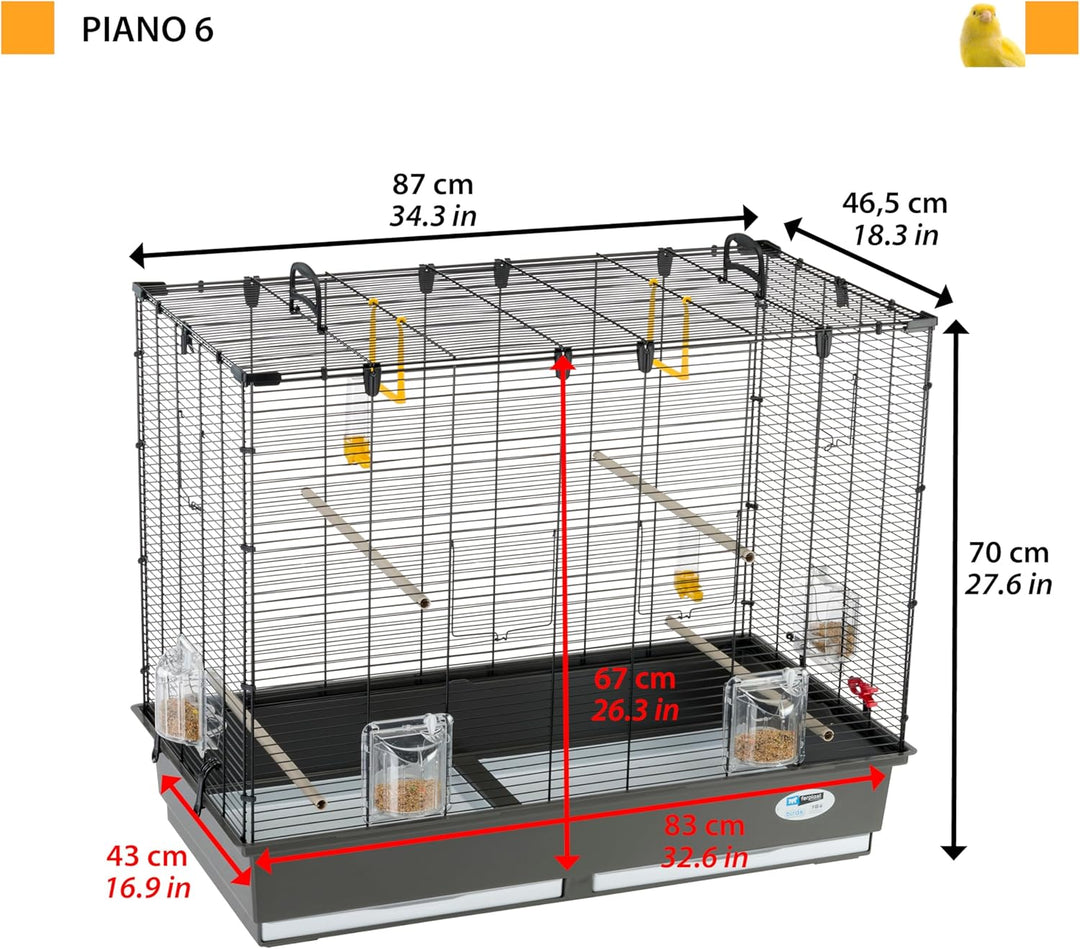 Ferplast Vogelheim für Kanarienvögel, Sittiche und kleine Exoten, Masse: 87 x 46,5 x 70 cm,