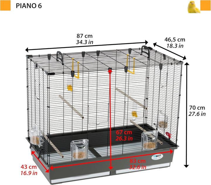 Ferplast Vogelheim für Kanarienvögel, Sittiche und kleine Exoten, Masse: 87 x 46,5 x 70 cm,