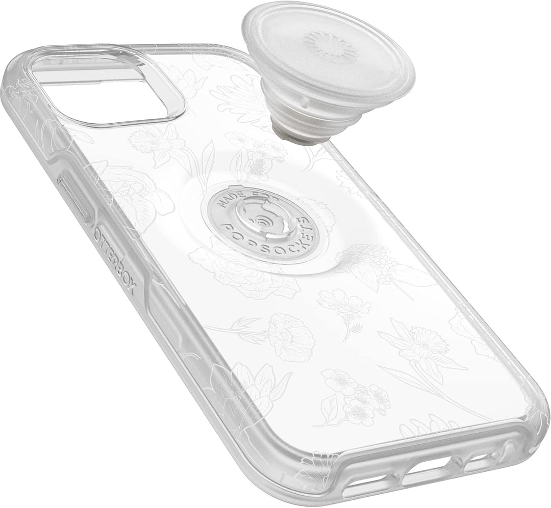 OtterBox Otter + POP Symmetry Clear Series für iPhone 14 & iPhone 13 – Blume des Monats (transparent