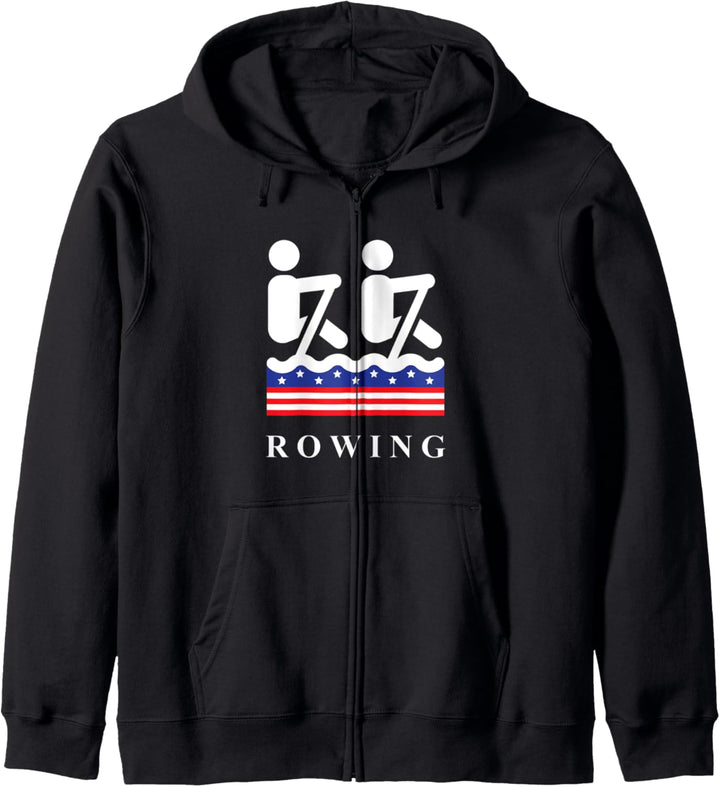 Rowing Team Patriotic American Flag Row Crew Kapuzenjacke