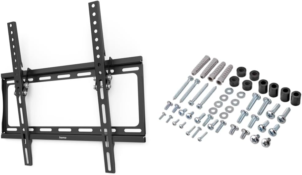 Hama TV Wandhalterung neigbar 32–75 Zoll (81–191 cm) – flach 2,4 cm, bis 35 kg, VESA 400x400 – Ultra
