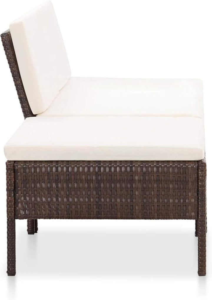 Festnight 3 Teilig Rattan Gartenmöbel Set Lounge Set balkonmobel klein Balkon balkonmobel Set Balkon
