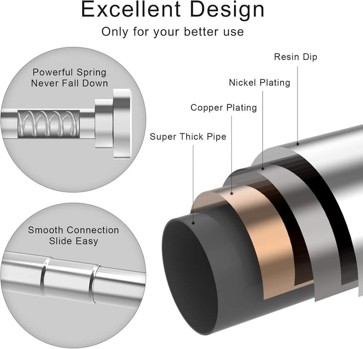 Teleskopstange Siler Duschvorhangstange ohne Bohren aus Edelstahl ausziehbare Kleiderstange durch Dr