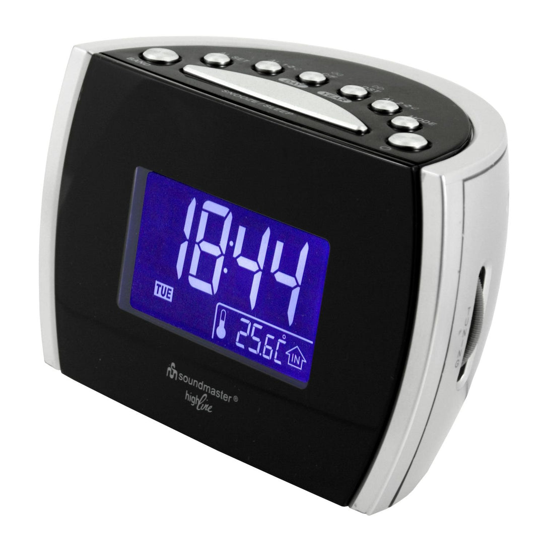 Soundmaster UR108 Uhrenradio mit Dualalarm/Temperaturanzeige/Dimmer/Aux-IN