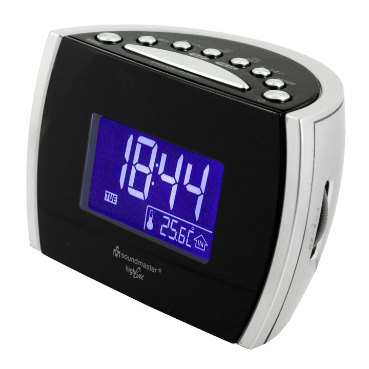 Soundmaster UR108 Uhrenradio mit Dualalarm/Temperaturanzeige/Dimmer/Aux-IN