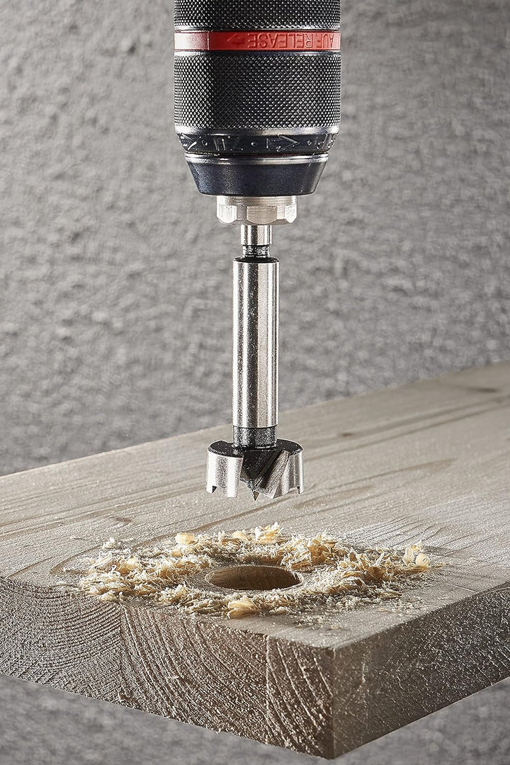 wolfcraft Forstnerbohrer-Set, Ø 15-35 mm, 5-tlg. I 1002000 I Für Bohrungen in Holz mit und ohne Tief