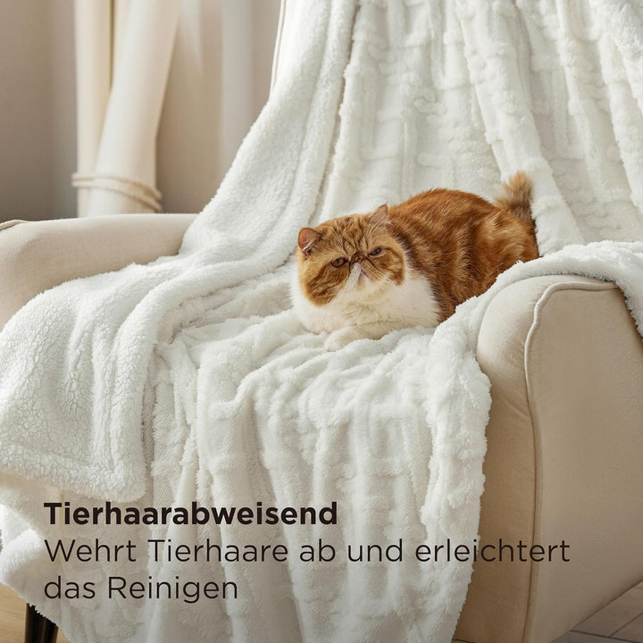 BEDSURE Kuscheldecke Decke Sofa Strickdecke - Wohndecken kuscheldecken Kleine 130x150, Sofadecke Dop