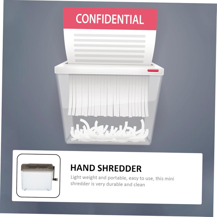 Tofficu Kleiner Hand Aktenvernichter A6 Manuell mit Griff Papier Schneidewerkzeug für Büro Zuhause D