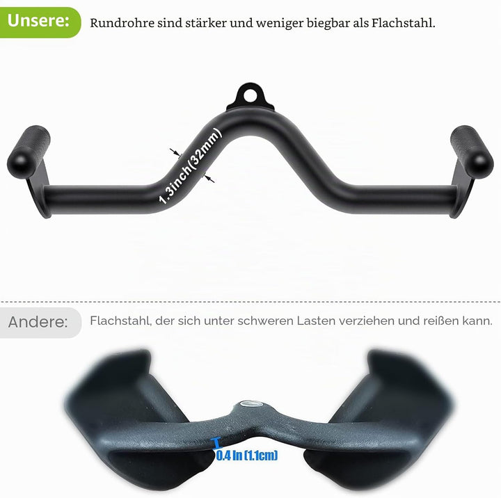 SELEWARE Latzugstange Rudergriff V Förmig Latzug Griff - Trizeps Stange, Klimmzugstange für Fitnesss