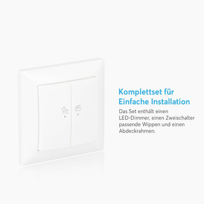 Busch-Jaeger 62851 UJ-914-WL LED-Dimmer flex Wireless Komplettset Tastdimmer-Einsatz Tastbedienfeld