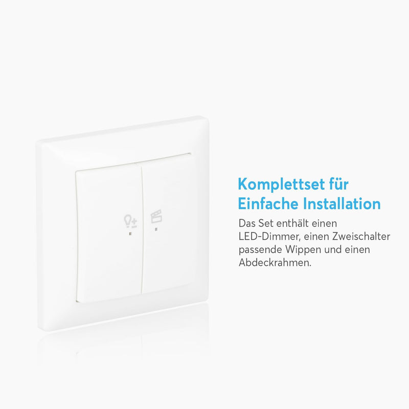 Busch-Jaeger 62851 UJ-914-WL LED-Dimmer flex Wireless Komplettset Tastdimmer-Einsatz Tastbedienfeld