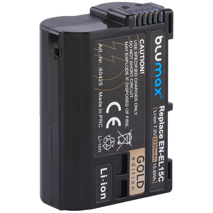 Blumax EN-EL15c Gold Akku 2250mAh kompatibel mit Nikon Z5 Z6 II Z7 II 1x Akku (2250mAh), 1x Akku (22