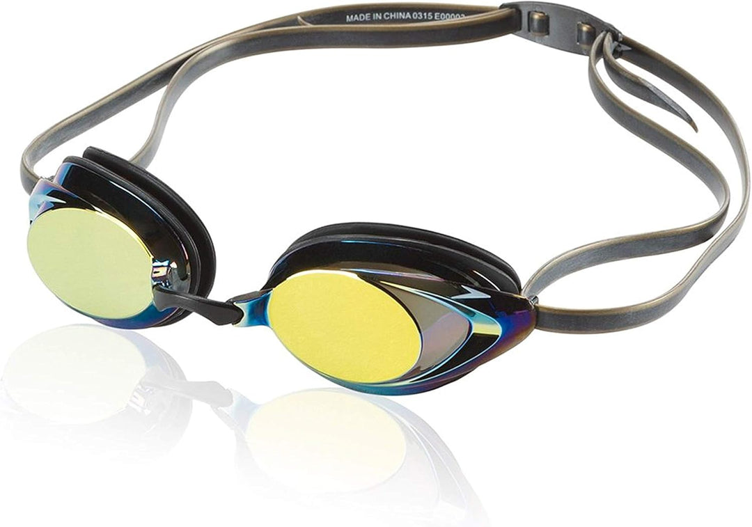 Speedo Vanquisher 2.0 Schwimmbrille, Panorama, blendfrei, beschlagfrei, mit UV-Schutz Gelb, Gelb