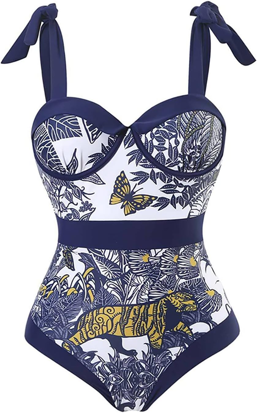 Damen Einteiler Sexy Einteiler mit Bedruckt Langer Rock Set Bikini Set Mode Boho Strandurlaub Schwim