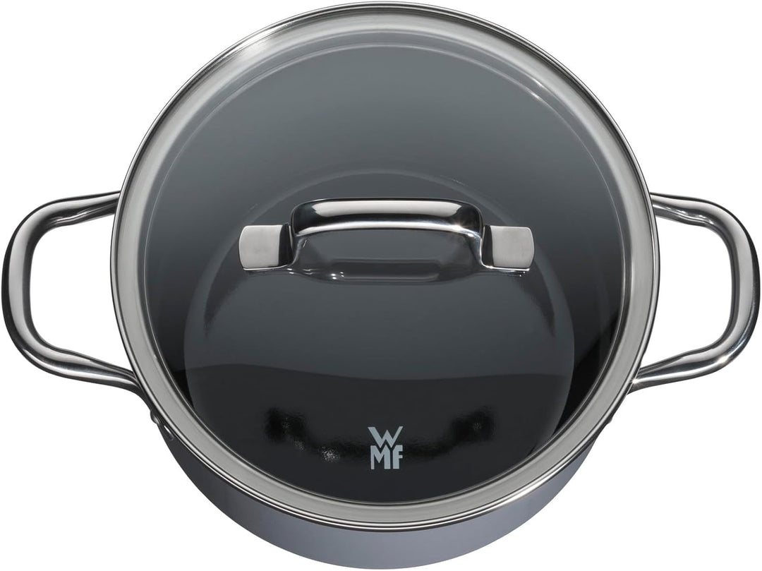 WMF Fusiontec Essential Topfset Induktion 3-teilig, Kochtopf Set mit Glasdeckel, Induktions Töpfe Se