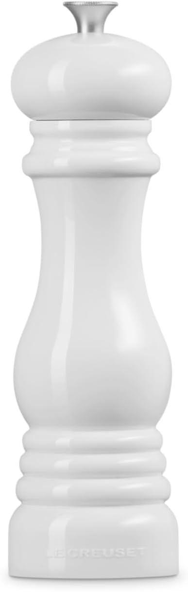 Le Creuset Pfeffermühle, ABS-Kunststoff, 6,2 x 6,2 x 20,8 cm, Keramik-Mahlwerk, Weiss, 9600190001000