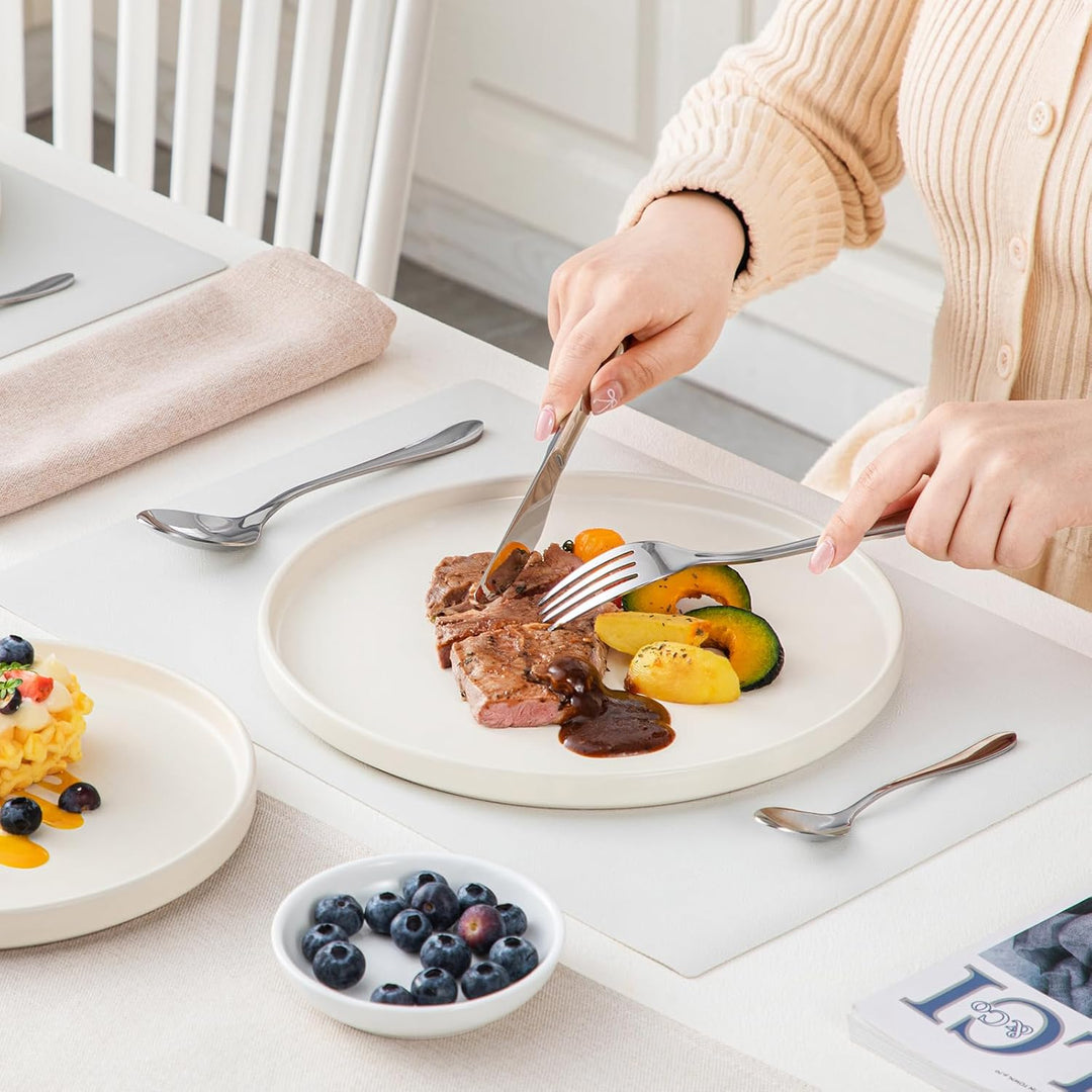 vancasso Besteck Set 12 Personen, 48-Teilig Siber Besteckset mit Messer/Gabel/Löffel/Dessertlöffel,