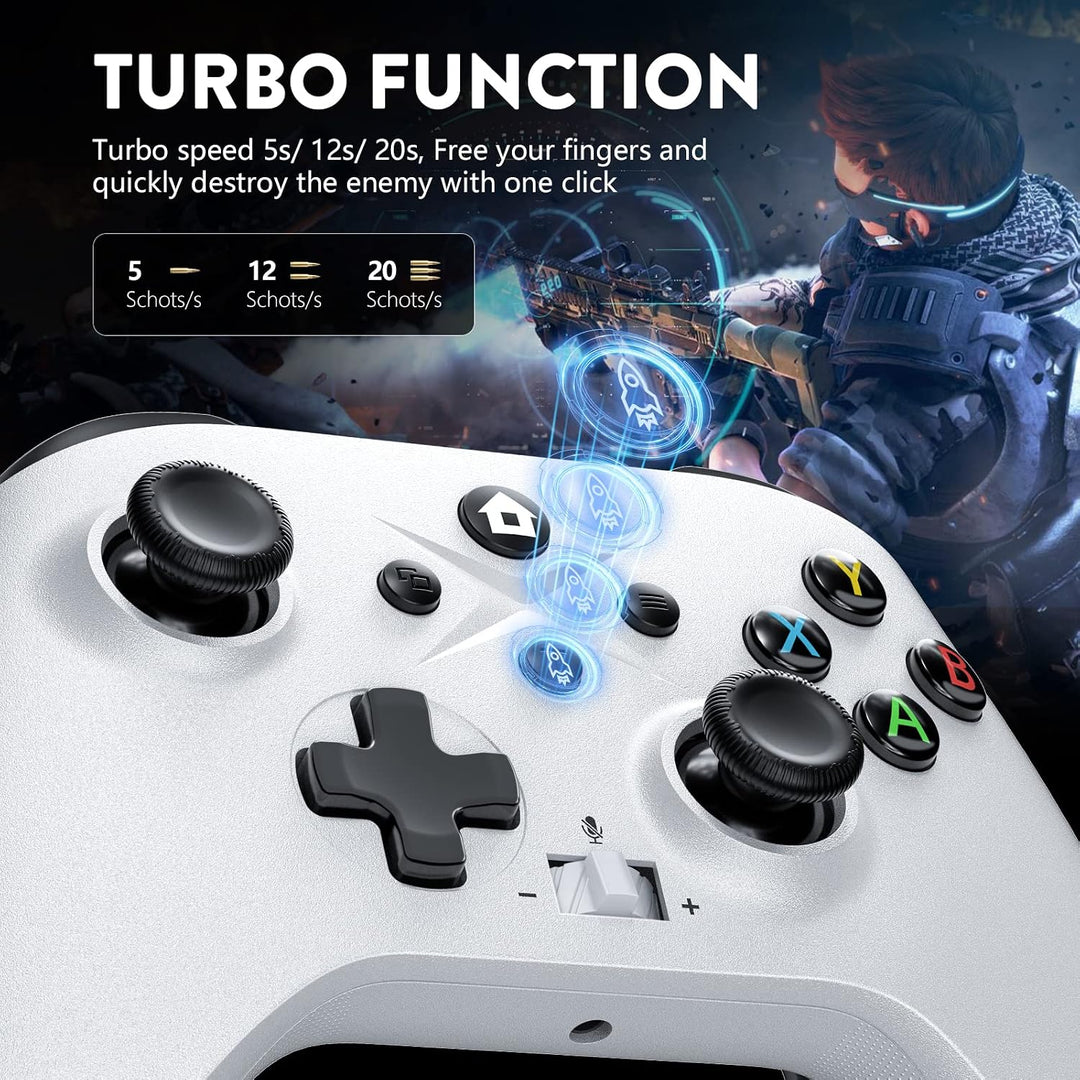 Dinosoo Wireless Controller für Xbox Series X|S,Xbox One, PC, 2,4-GHz-Adapter, 1000mAh Akku, Turbo,
