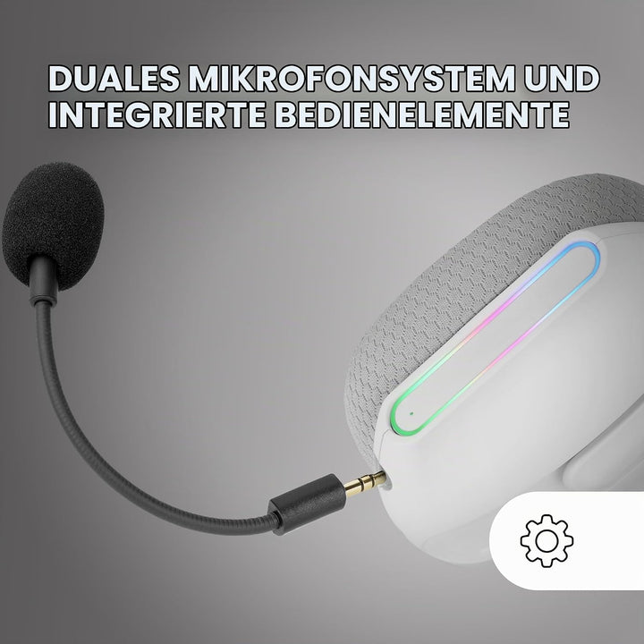 Mars Gaming MHW-PRO, Kabelloses Gaming-Headset ARGB Flow, 3D Surround Sound 7.1, Bluetooth 5.3 + 2.4