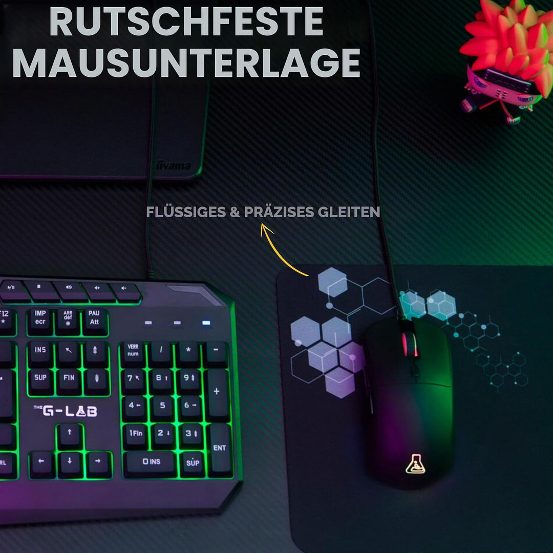 The G-Lab - Combo Natrium – Gaming-Tastatur 4-in-1 – Gaming-Tastatur AZERTY USB, RGB, 19 Antihosting