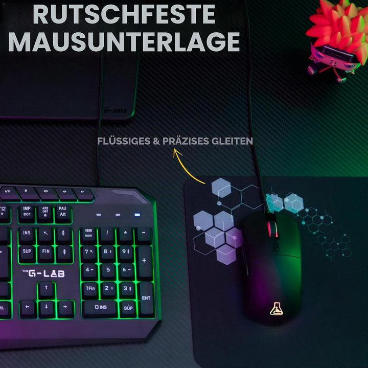 The G-Lab - Combo Natrium – Gaming-Tastatur 4-in-1 – Gaming-Tastatur AZERTY USB, RGB, 19 Antihosting