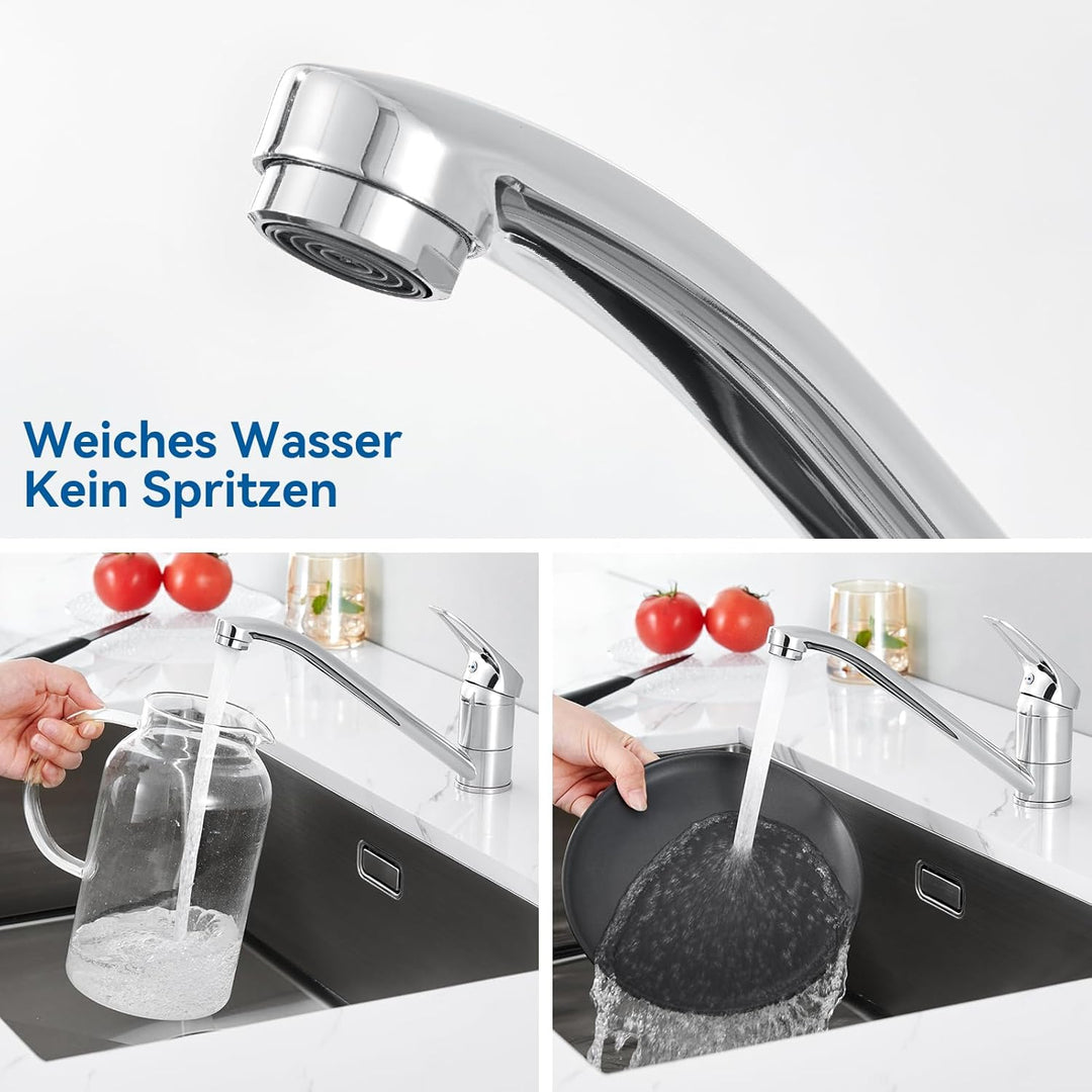 CECIPA Wasserhahn Küche Hochdruck Edelstahl, Küchenarmatur Einhebelmischer, armatur küche 360° Drehb