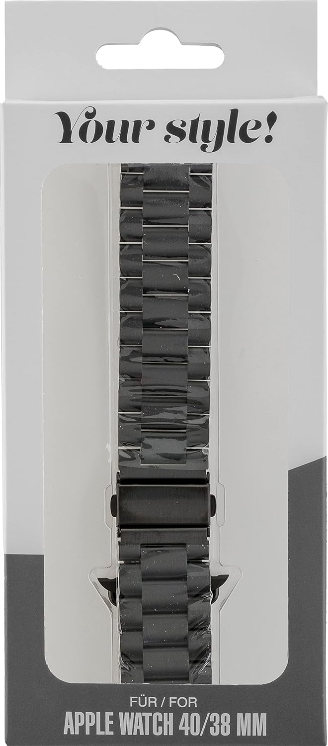 PETER JÄCKEL Watch Band für Apple Watch 40mm (Series 4/5)/ 38mm (Series 1/2/ 3) Stainless Black
