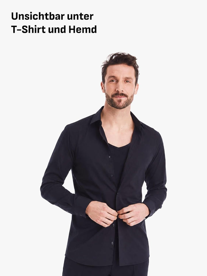 FINN Figurformendes Kompressions-Shirt Herren mit Bauchweg Effekt - Kurzarm Shapewear Unterhemd aus