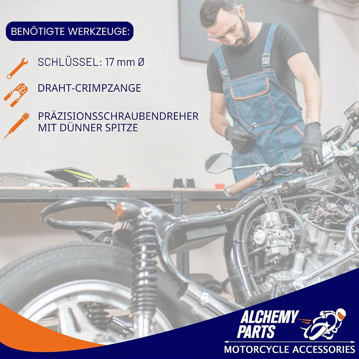 Chrom-Motorradscheinwerfer, 165 mm, Universal-Scheinwerfer für Cafe Racer, Retro-Projekte und indivi
