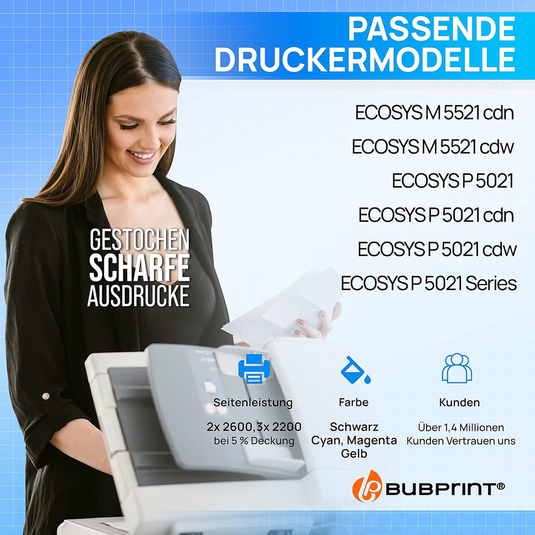 TK-5230 5 Toner kompatibel als Ersatz für Kyocera TK 5230 TK5230 Tonerkartusche für Kyocera ECOSYS M
