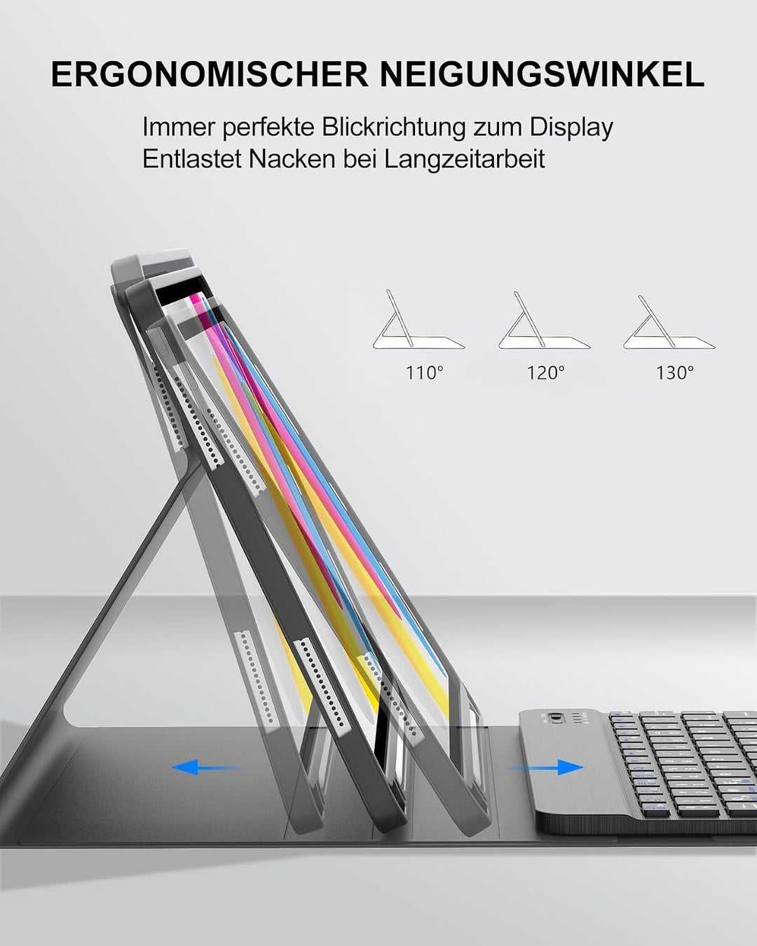 Für iPad A16 11. Gen &amp; 10. Gen Hülle mit Tastatur QWERTZ | Für iPad 11 Hülle mit Tastatur - Langer A