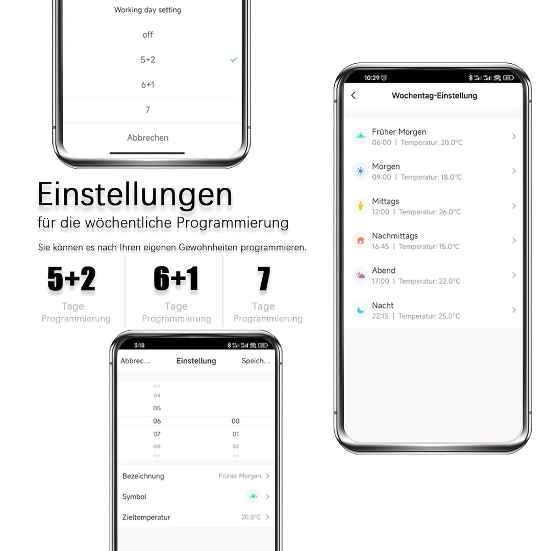 WiFi Thermostat Fussbodenheizung Für Wasser Fussbodenheizung, Programmierbar Raumthermostat, Thermos
