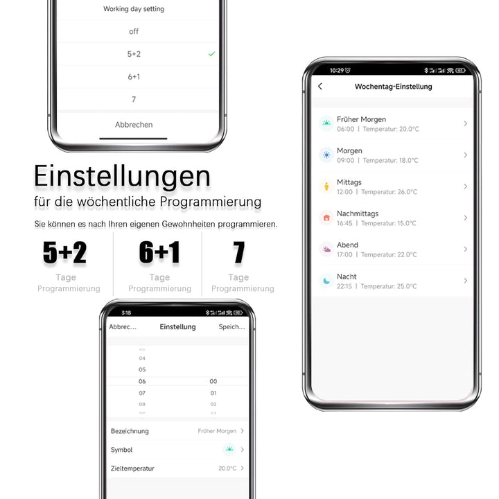 WiFi Thermostat Fussbodenheizung Für Wasser Fussbodenheizung, Programmierbar Raumthermostat, Thermos
