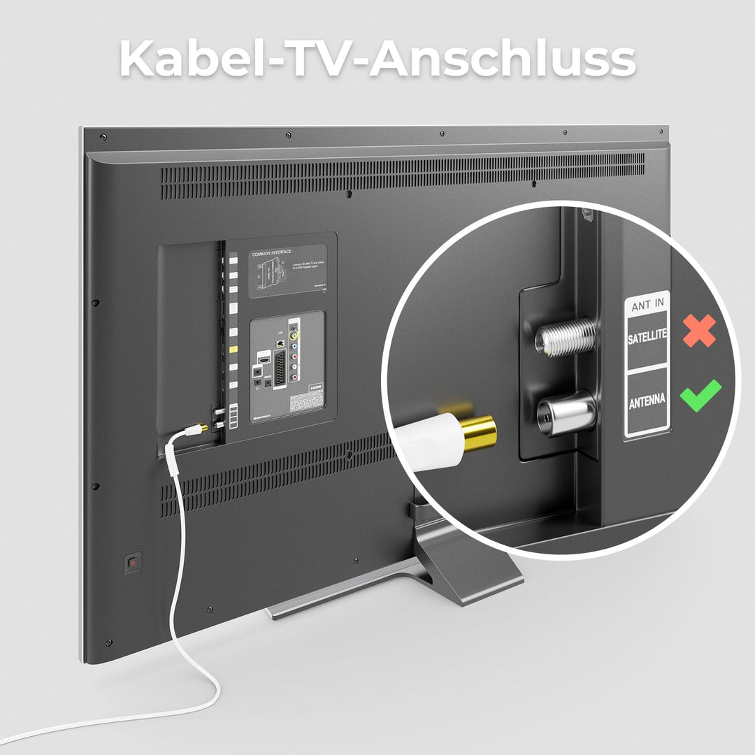 deleyCON 10m TV Antennenkabel (IEC-Stecker auf IEC-Kupplung) Koaxial Kabel HDTV 4-fach Schirmung 2x